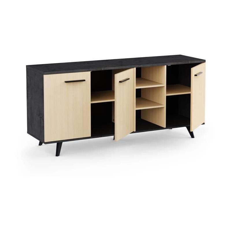 Enfilade Buffet KENT - Chene de fil / Sidewalk - Design Moderne