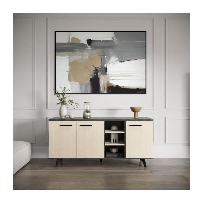 Enfilade Buffet KENT - Chene de fil / Sidewalk - Design Moderne