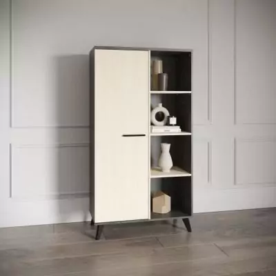Buffet haut design KENT - Chene de fil / Sidewalk - 1 porte Buffet haut design KENT - Chene de fil / Sidewalk - 1 porte