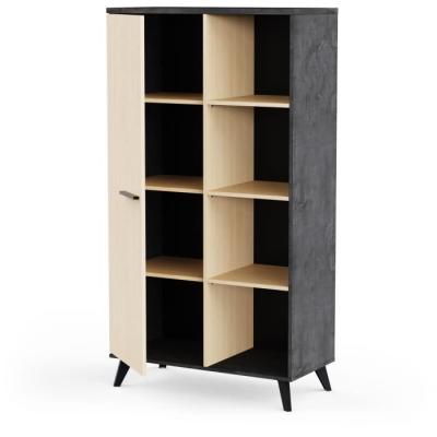 Buffet haut design KENT - Chene de fil / Sidewalk - 1 porte