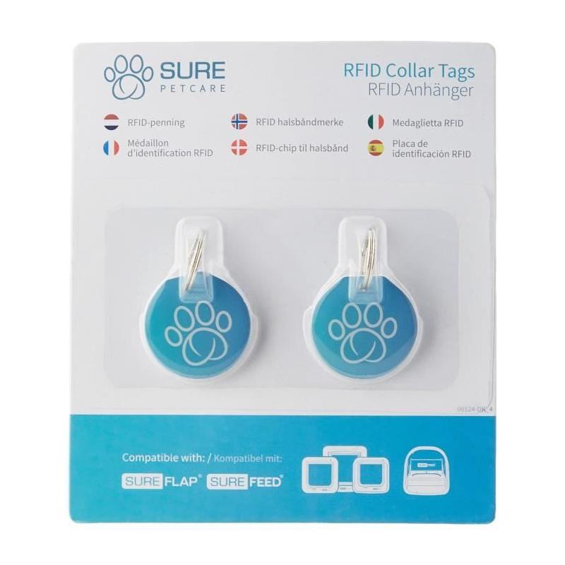 Médaillon d'identification SUREFLAP - Lot de 2 - Radiofréquence - Pour chats adultes