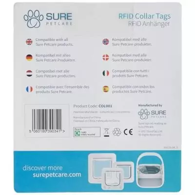 Médaillon d'identification SUREFLAP - Lot de 2 - Radiofréquence - Pour chats adultes