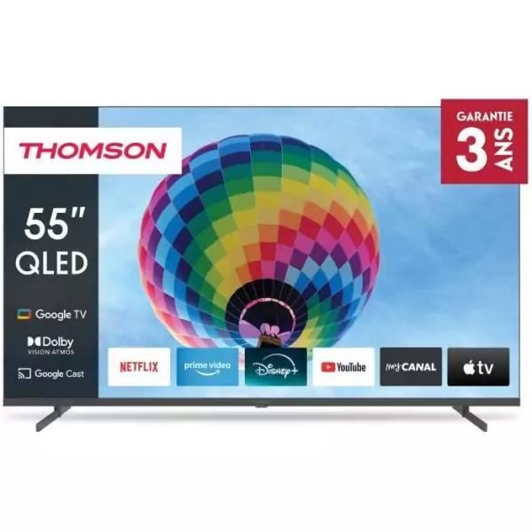 THOMSON 55QG4S14 - TV QLED 55 (139 cm) - UHD 4K 3840x2160 - HDR 10 - Google TV - 2xHDMI 2.1 + 2xHDMI 2.0