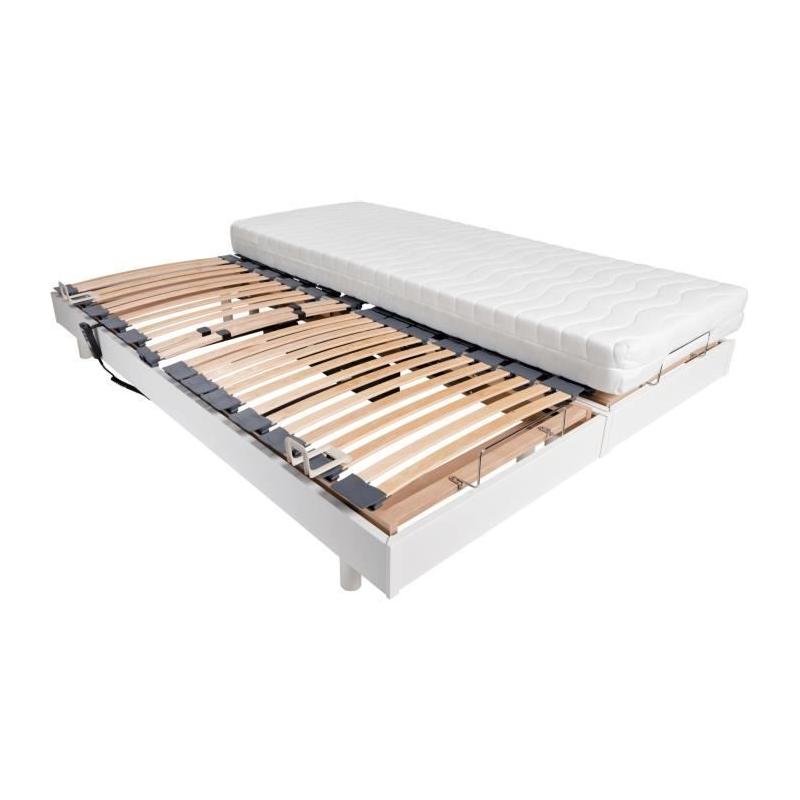 Ensemble relaxation matelas + sommiers électriques 2x90x200 - Made in France