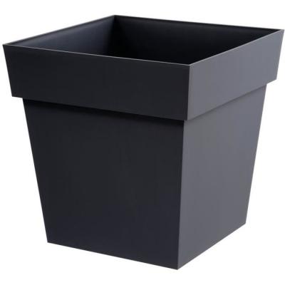 Pot de fleur carré Toscane - 39 x 39 x H 39 cm - Gris anthracite