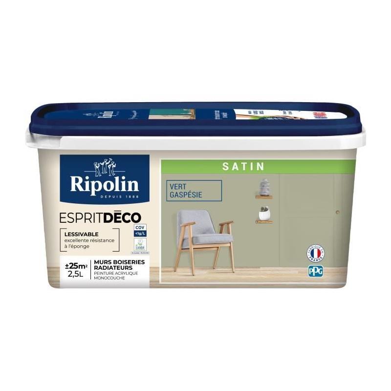 Peinture esprit déco RIPOLIN - Vert gaspésie - Satin - 2,5 L