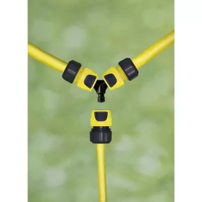 Connecteur robuste 3 voies pour arrosage - Dimensions: 27,7x16,1x2,6 cm
