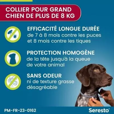 Collier Antiparasitaire SERESTO pour Chiens +8kg