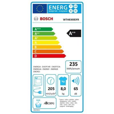 Sèche-linge Bosch WTH8300DFR SER4 - 8 kg - Blanc