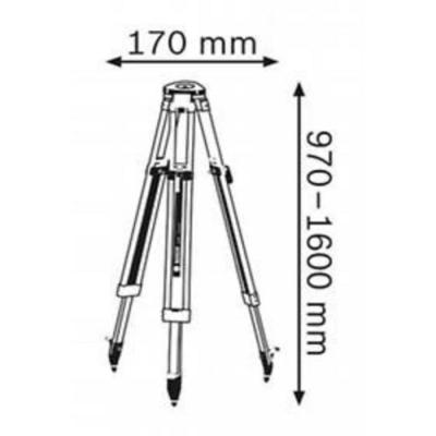 Accessoire de mesure Bosch Professional BT 160 : Précision jusqu'à 160cm