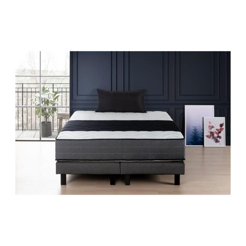 Ensemble matelas + sommiers 180x200 - Mousse mémoire - Ferme - 5 zones