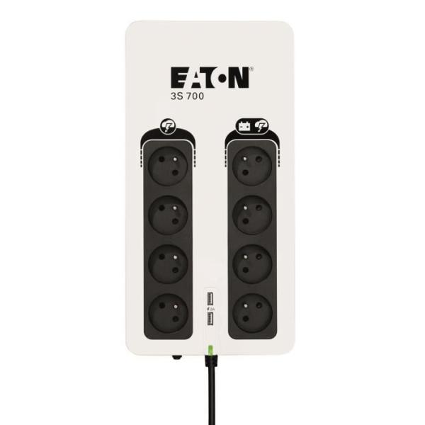 Onduleur/Multiprise/Parafoudre - EATON 3S 700 FR - Off-line UPS - 3S700F - 700VA (8 prises françaises + 1 prise protection tel