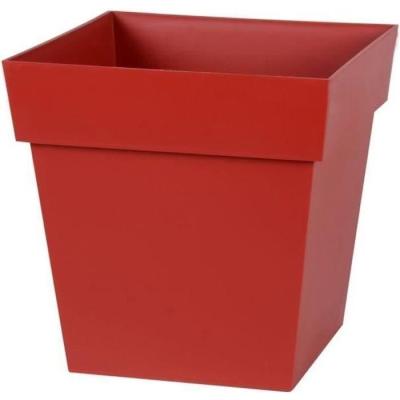 Pot de fleur carré Toscane - Rouge rubis - Made in France