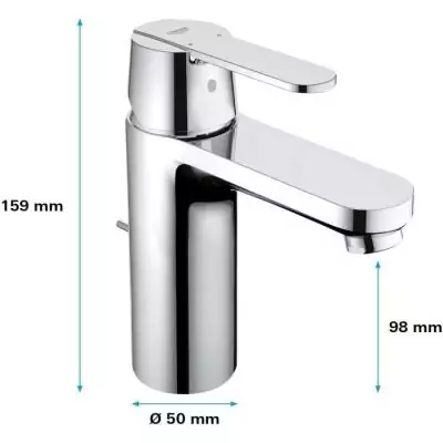 Robinet lavabo GROHE Get avec tirette de vidage et mousseur économie d'eau