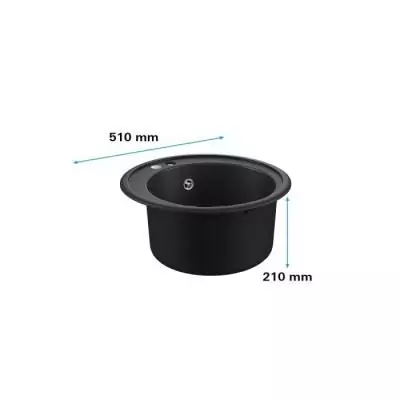 Evier GROHE K200 Noir - Design Rond - 1 bac