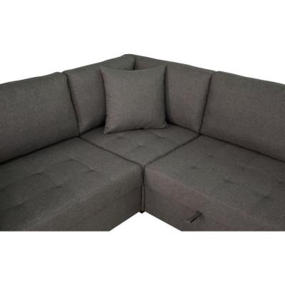 Canapé d'angle panoramique convertible réversible - Gris - L313 x P213 x H90 cm