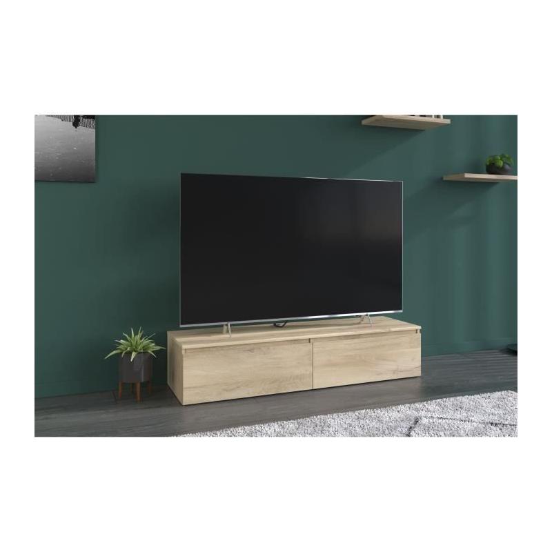 Meuble TV suspendu ou posé LEVIATHAN Chene 138,5 x 40 x 29 cm