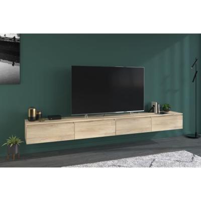 Meuble TV suspendu ou posé LEVIATHAN Chene 138,5 x 40 x 29 cm