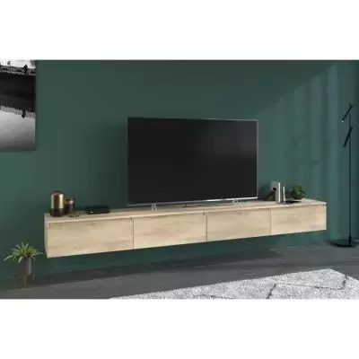 Meuble TV suspendu ou posé LEVIATHAN Chene 138,5 x 40 x 29 cm Meuble TV suspendu ou posé LEVIATHAN Chene 138,5 x 40 x 29 cm