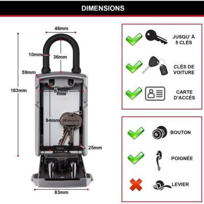 Boîte à Clé Connectée Master Lock - Bluetooth ou Combinaison - Sécurité COFFRE FORT