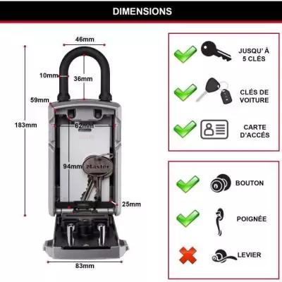 Boîte à Clé Connectée Master Lock - Bluetooth ou Combinaison - Sécurité COFFRE FORT
