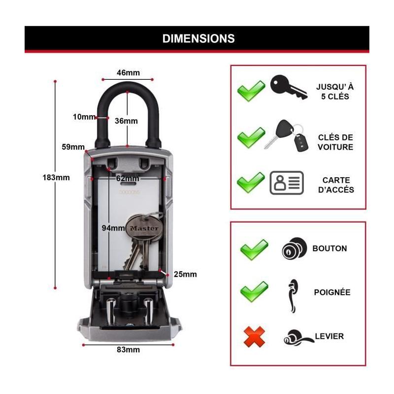 Boîte à Clé Connectée Master Lock - Bluetooth ou Combinaison - Sécurité COFFRE FORT