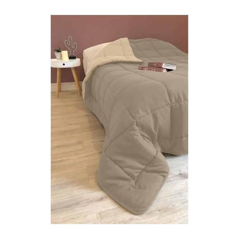 Couette chaude Microfibre 400g/m² Taupe & Lin 220x240cm - Confort Douillet