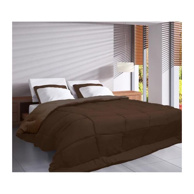 Couette chaude Microfibre 400g/m² Choco & Moka 200x200cm
