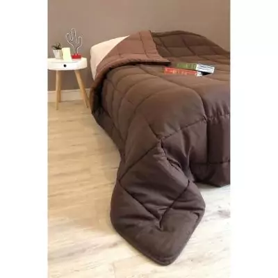 Couette chaude Microfibre 400g/m² Choco & Moka 200x200cm Couette chaude Microfibre 400g/m² Choco & Moka 200x200cm