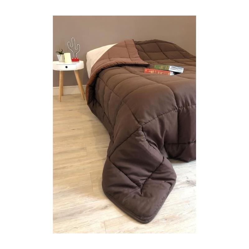 Couette chaude Microfibre 400g/m² Choco & Moka 200x200cm