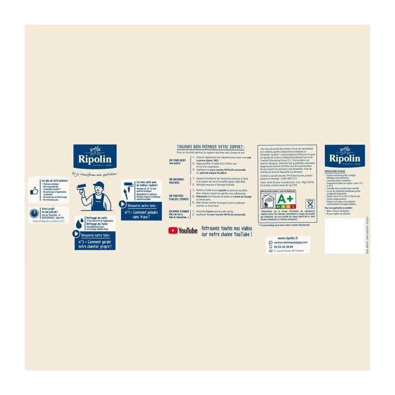Peinture esprit déco multi-supports RIPOLIN 2,5l - Plus responsable - Made in France