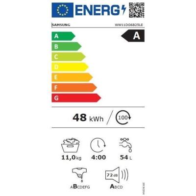 Lave-linge hublot SAMSUNG AI ecobubble™ WW11DG6B25LE - 11 kg - Classe A - Blanc