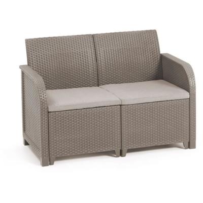 Ensemble de jardin en résine tressée - Allibert by KETER - SanRemo - Cappuccino