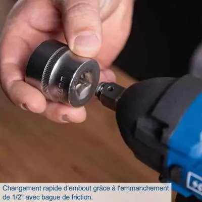 Clé à choc sans fil 350Nm + 3 douilles - SCHEPPACH 20V IXES