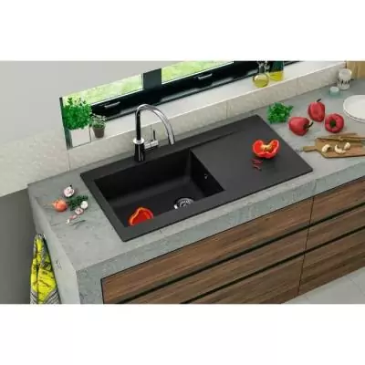 Évier en résine noir 1000x500mm - Made in France