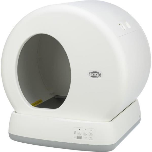 TRIXIE Bac a litiere automatique - Auto-nettoyant - Plastique - 53 × 55,5 × 52 cm - Blanc