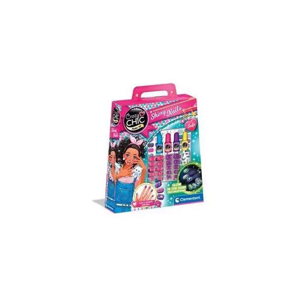 Clementoni - Kit manucure phosphorescents pour enfant - Vernis, faux ongles et autocollants - Des 7 ans