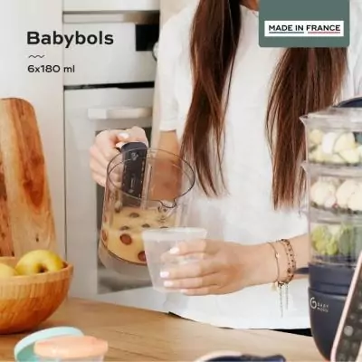 Lot de 6 pots de conservation BABYMOOV Babybols 180ml sans BPA, made in France