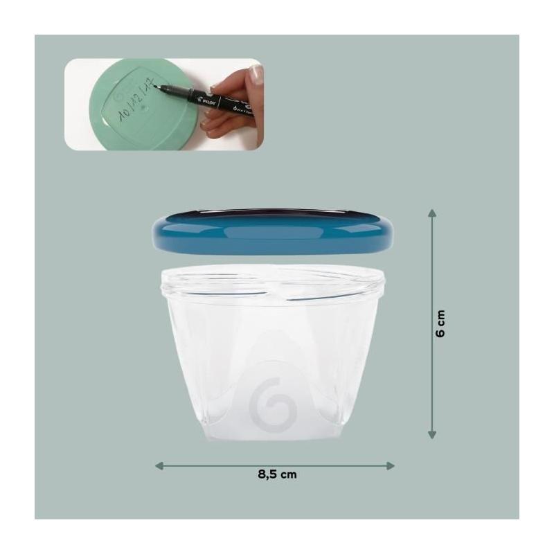 Lot de 6 pots de conservation BABYMOOV Babybols 180ml sans BPA, made in France