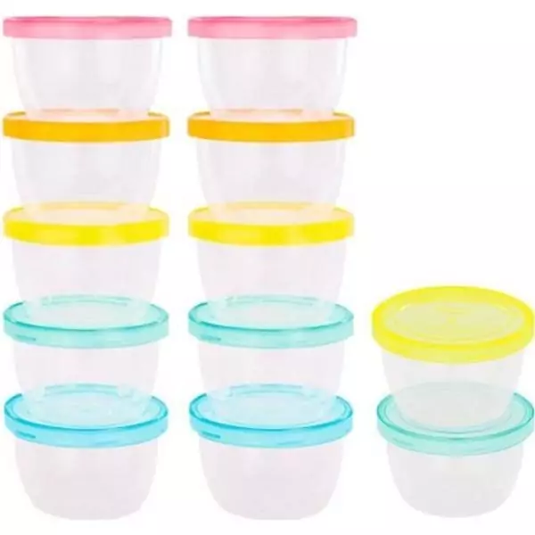 Badabulle Lot de 12 badabowls - Boîtes de conservation gradués 250ml - Surface réinscriptible