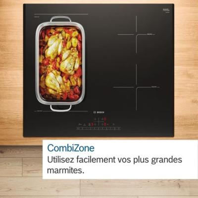 Table induction 60cm Bosch SER6 - PVS63KHC1E Noir - 4 foyers - Home Connect