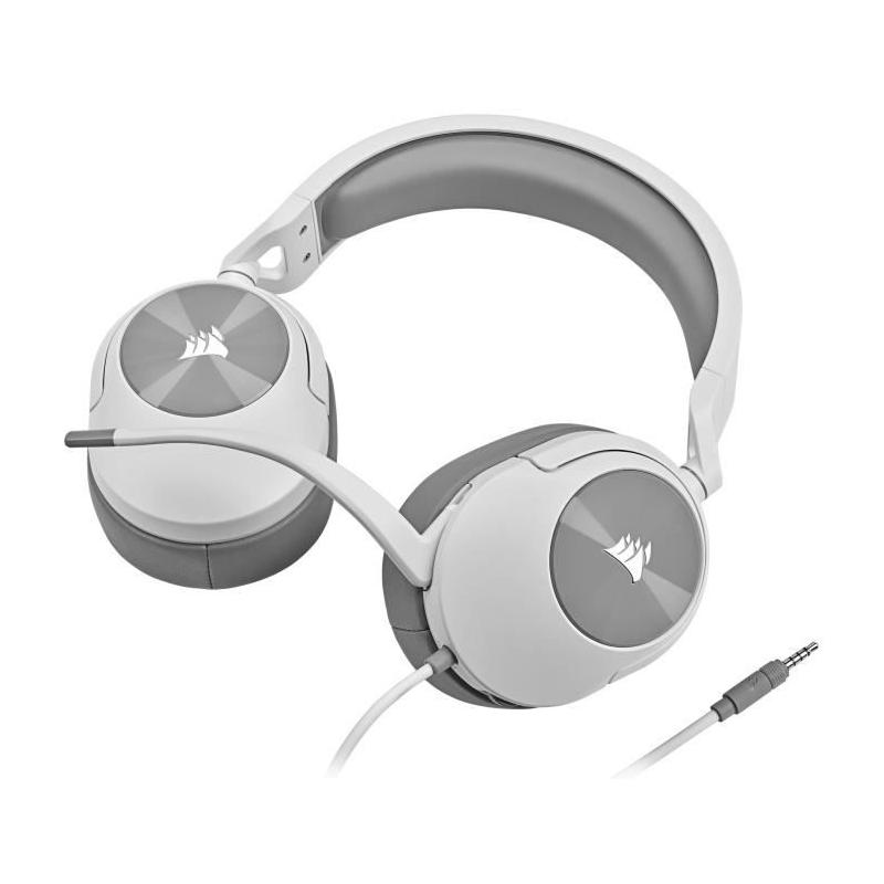 Casque Gaming CORSAIR HS55 STEREO Blanc - Son Stéréo Immersif