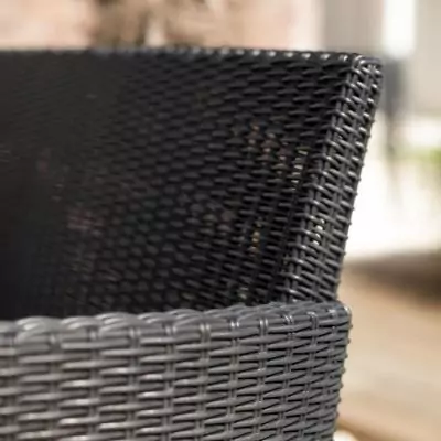 Ensemble de jardin tressé 4 personnes - Mia - Gris graphite Ensemble de jardin tressé 4 personnes - Mia - Gris graphite