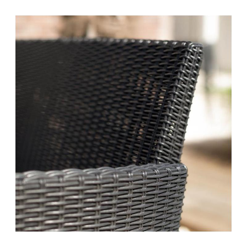 Ensemble de jardin tressé 4 personnes - Mia - Gris graphite