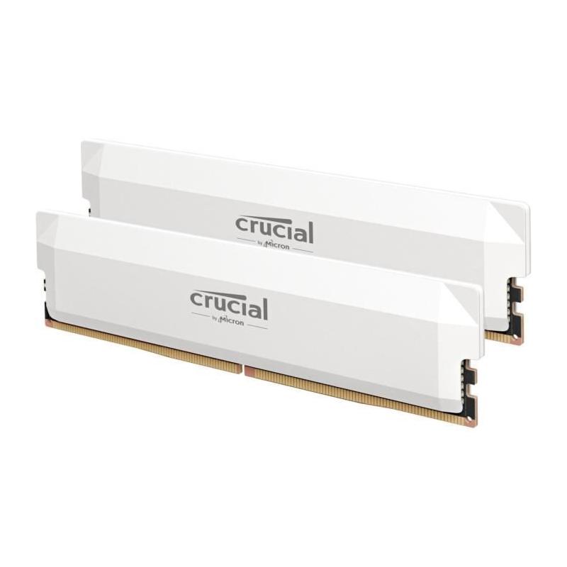 Kit RAM DDR5 PRO Crucial 64Go - Overclocking Edition - Blanc