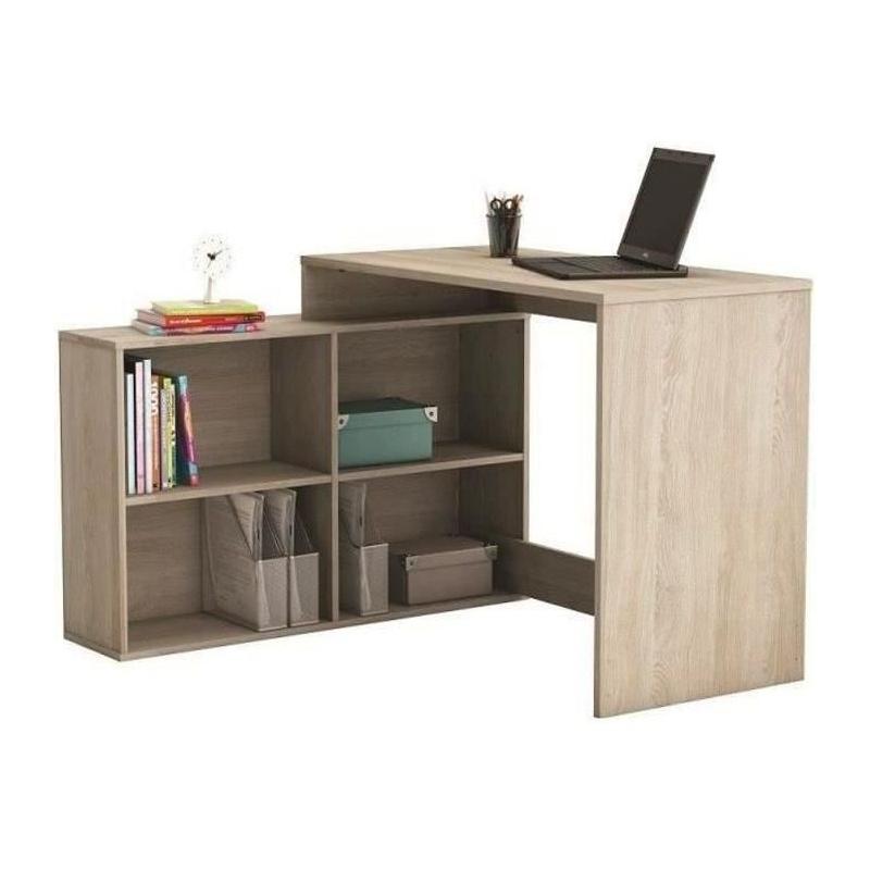 Bureau d'angle contemporain chêne Shannon - L 112 cm - Made in France