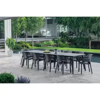Lot de 6 fauteuils de jardin Allibert by KETER ELISA en résine gris graphite
