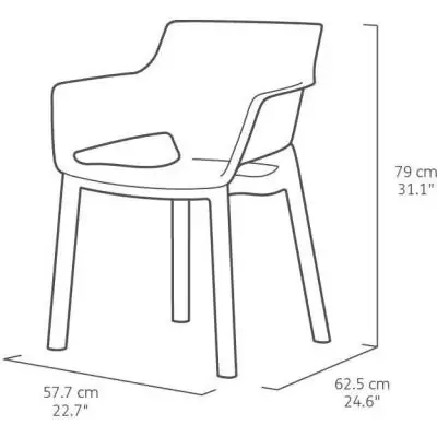 Lot de 6 fauteuils de jardin Allibert by KETER ELISA en résine gris graphite