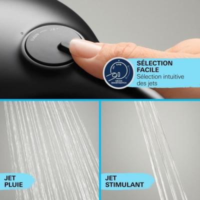 Colonne de douche thermostatique Grohe Vitalio Start 250 - Noir Mat