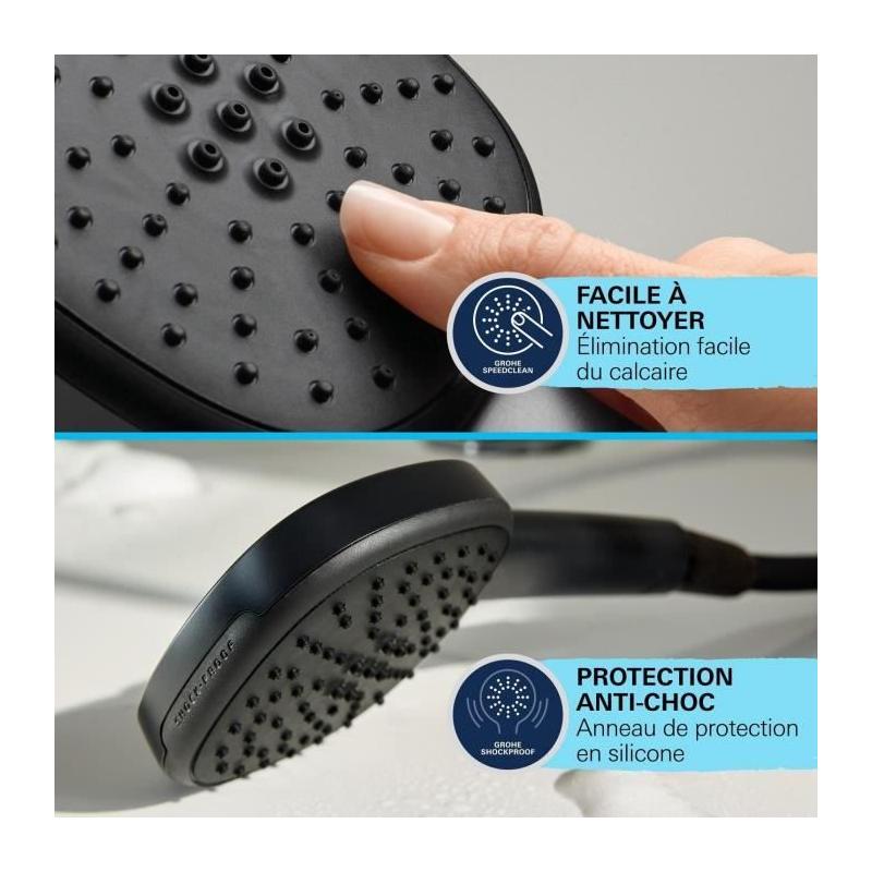 Colonne de douche GROHE Vitalio Comfort 250 - Economie d'eau - Noir Mat